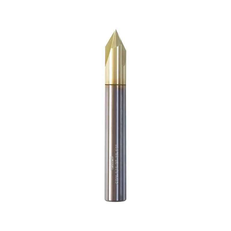 WEXWE Store Tools Chamfer End Mill for Wood, Aluminium, Carving, Drilling and Chamfering, V Groove, 60 Degree, Mill Bits Sets for DIY, 3 Flute, 1/4" Shank (1 Piece, 1/4 60°) - Image 1